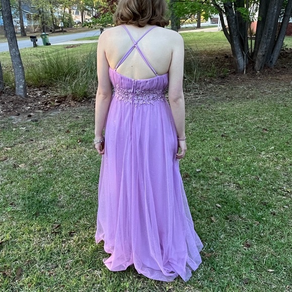 City Triangles Elegant Lavender Evening Gown Prom Dress Tulle Embroidered Floral - Picture 15 of 16